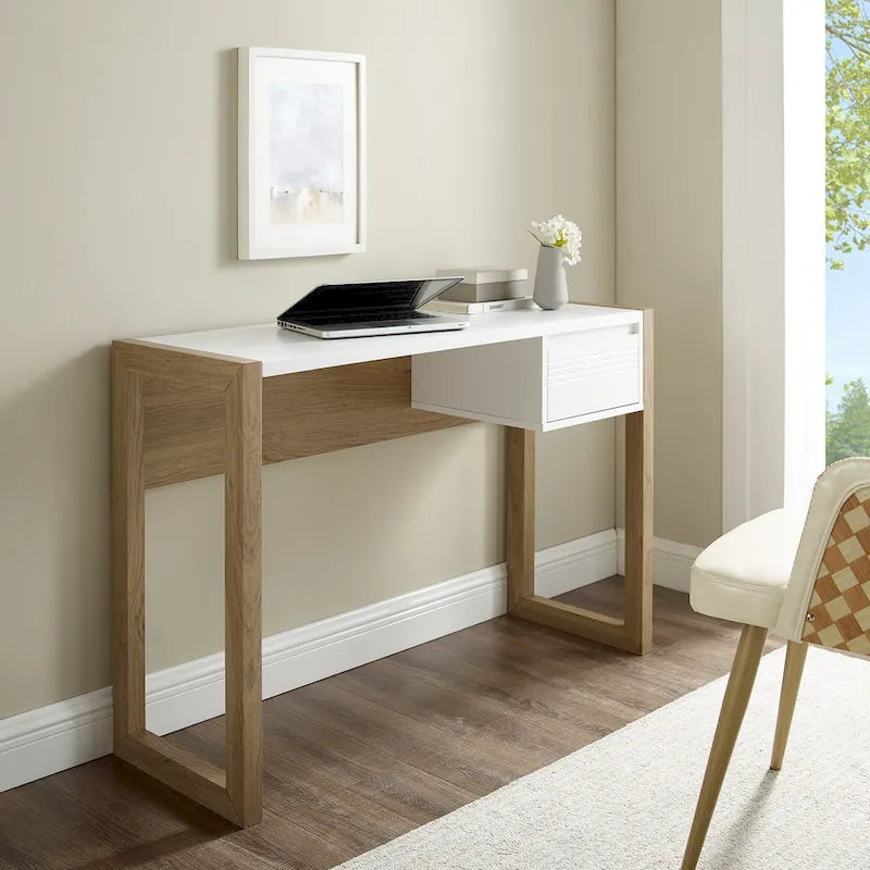 Bureau à un tiroir deux tons