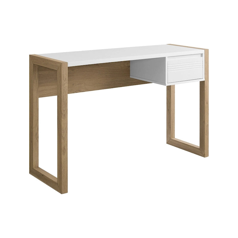 Bureau à un tiroir deux tons