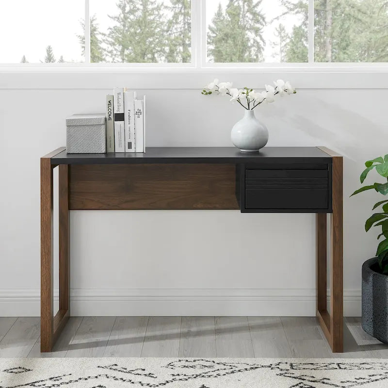 Bureau à un tiroir deux tons