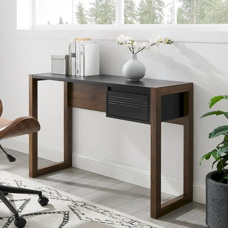 Bureau à un tiroir deux tons