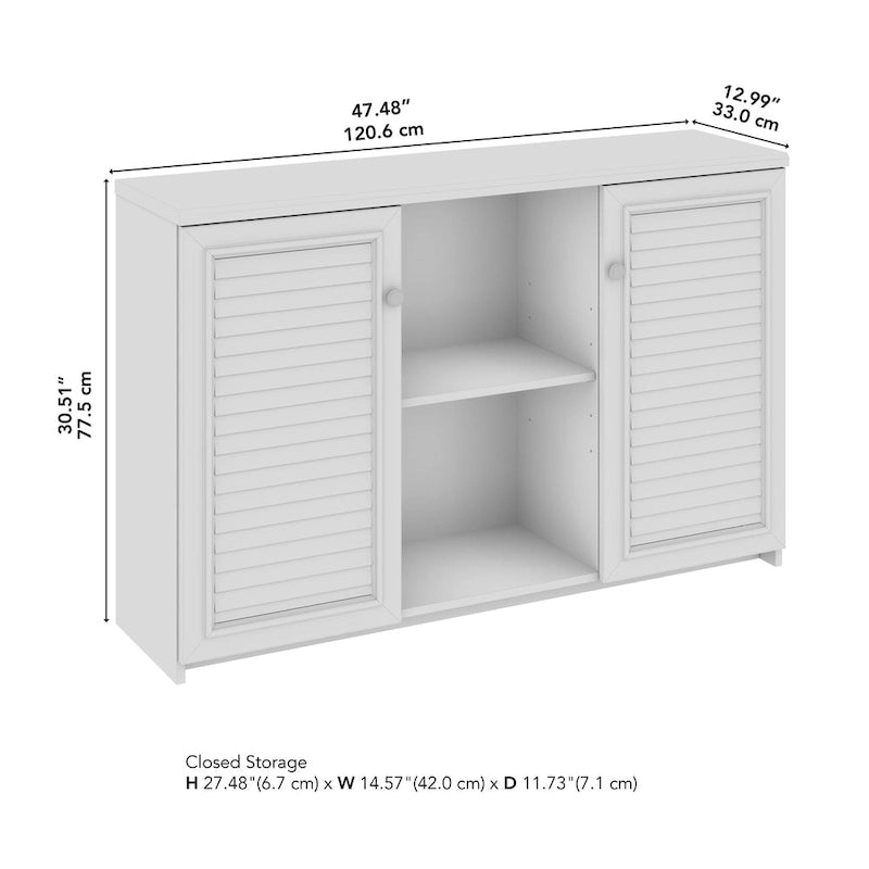 Meuble décoratif avec étagères et portes