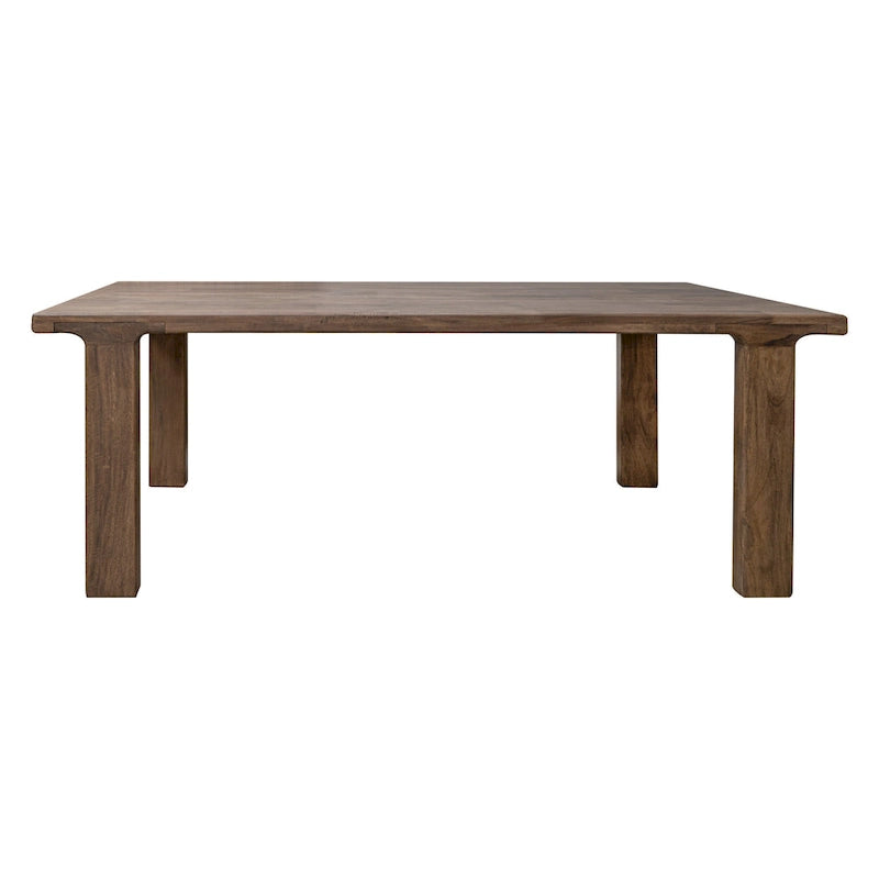 Table à manger, Plateau rectangulaire de 87 pouces, Bois de manguier massif marron rustique