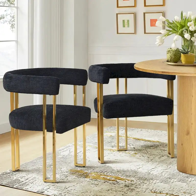 Fauteuil en tissu chenille (lot de 2)