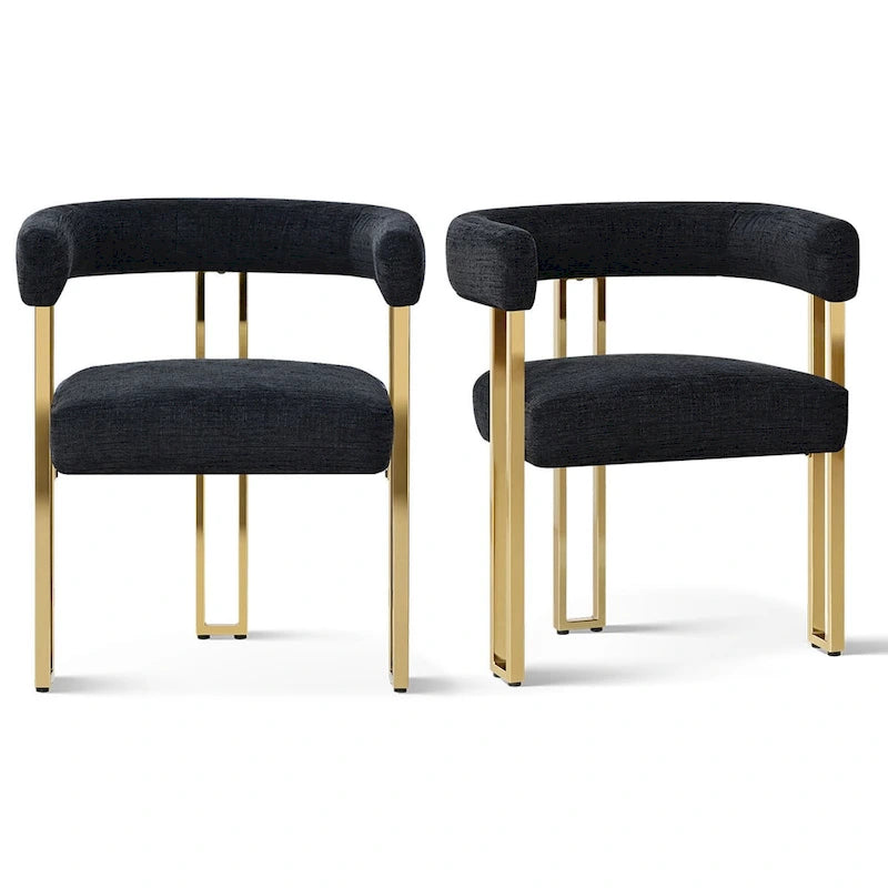 Fauteuil en tissu chenille (lot de 2)