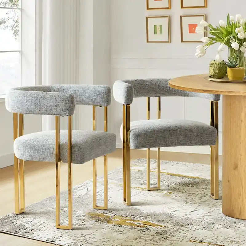 Fauteuil en tissu chenille (lot de 2)