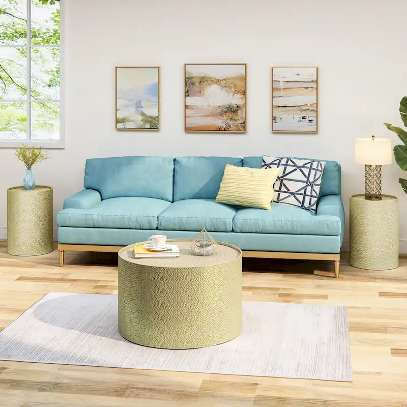 Ensemble table et chaises rondes trois pièces modernes