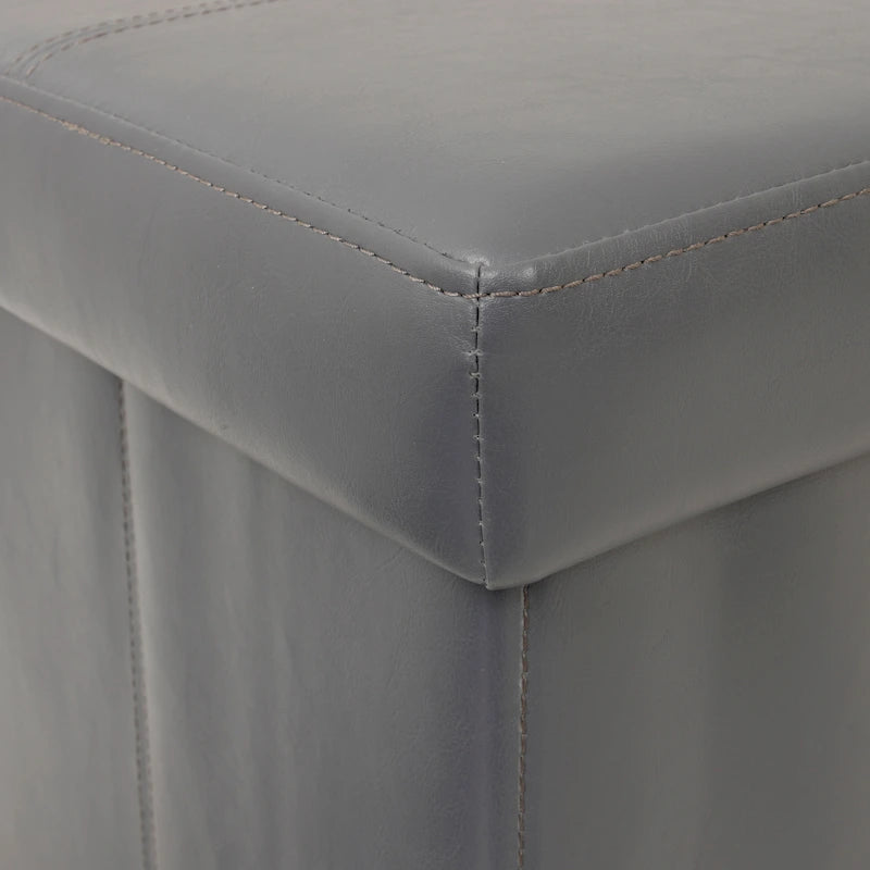 Banc de rangement pliable matelassé — Gris canon de fusil