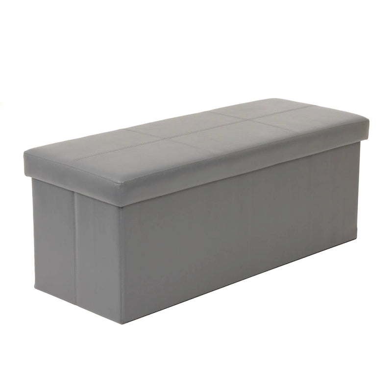 Banc de rangement pliable matelassé — Gris canon de fusil