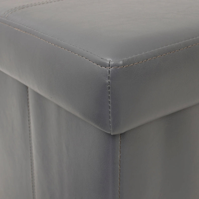 Banc de rangement pliable matelassé — Gris canon de fusil