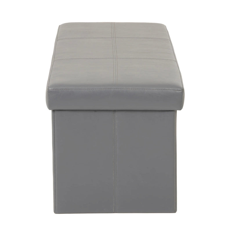 Banc de rangement pliable matelassé — Gris canon de fusil