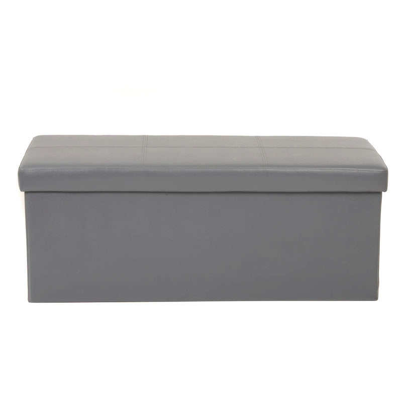 Banc de rangement pliable matelassé — Gris canon de fusil