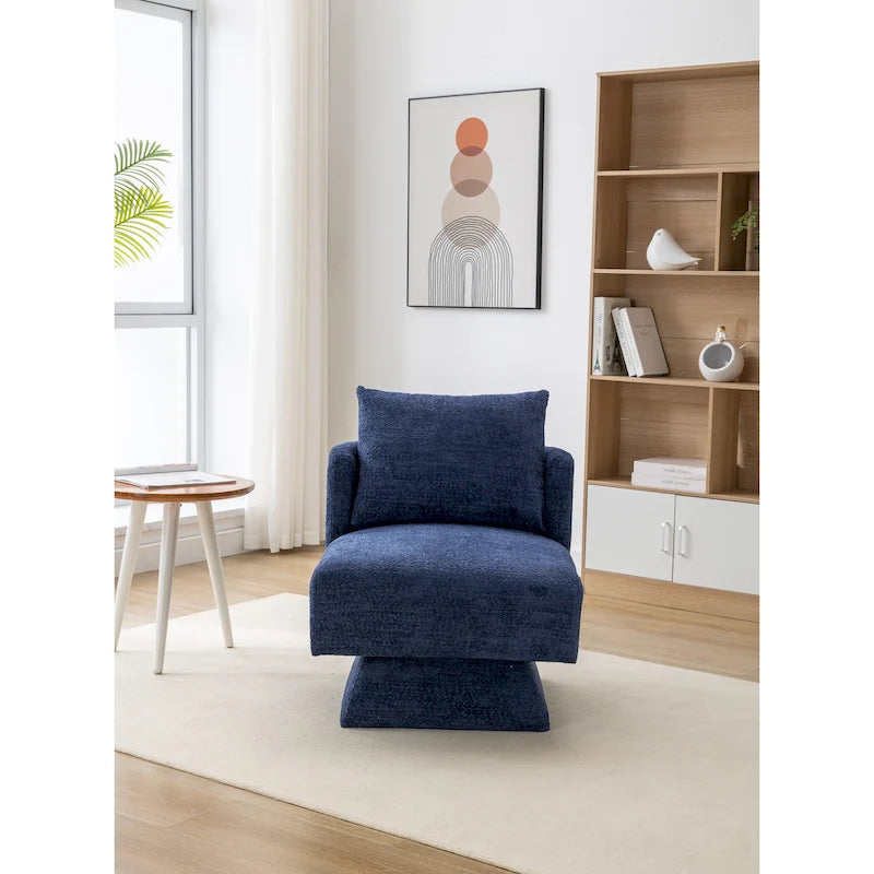 Fauteuils pivotants à 360 degrés en chenille pour salon et chambre à coucher