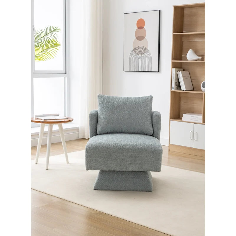 Fauteuils pivotants à 360 degrés en chenille pour salon et chambre à coucher
