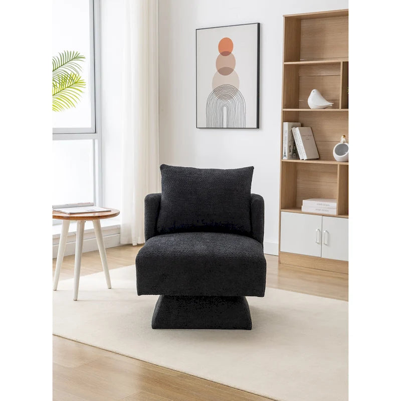 Fauteuils pivotants à 360 degrés en chenille pour salon et chambre à coucher