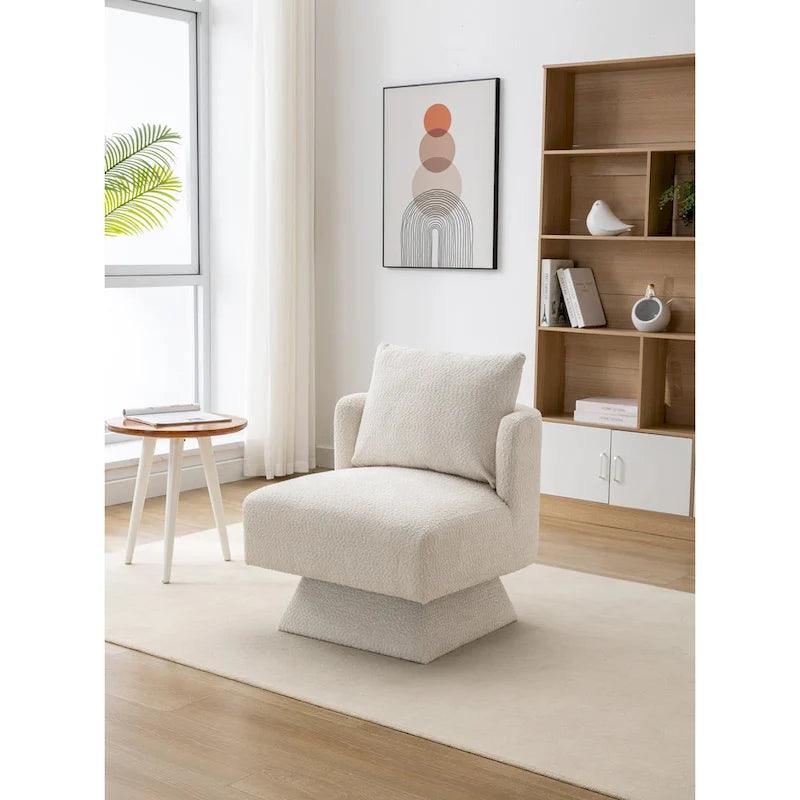 Fauteuils pivotants à 360 degrés en chenille pour salon et chambre à coucher