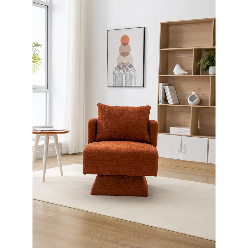Fauteuils pivotants à 360 degrés en chenille pour salon et chambre à coucher