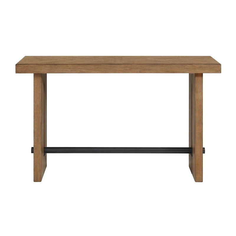 Table d'appoint de canapé à double pied de 152 cm de large — Fini chêne vieilli