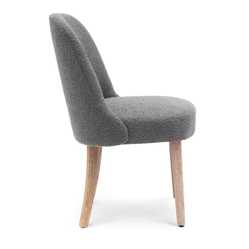 Chaise d'appoint rembourrée en polyester bouclé - Résistante à l'eau et aux taches