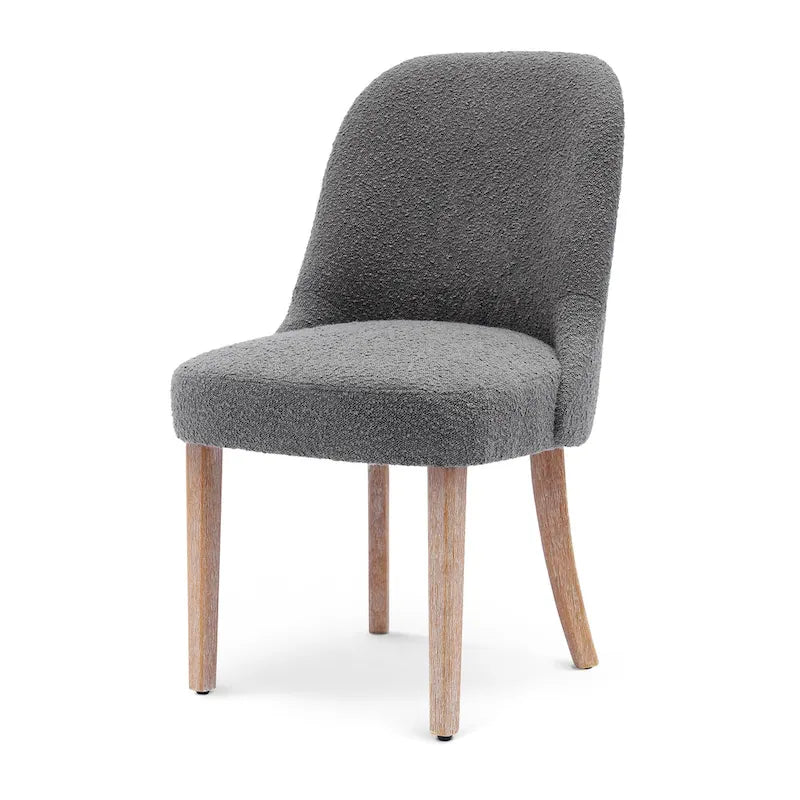 Chaise d'appoint rembourrée en polyester bouclé - Résistante à l'eau et aux taches