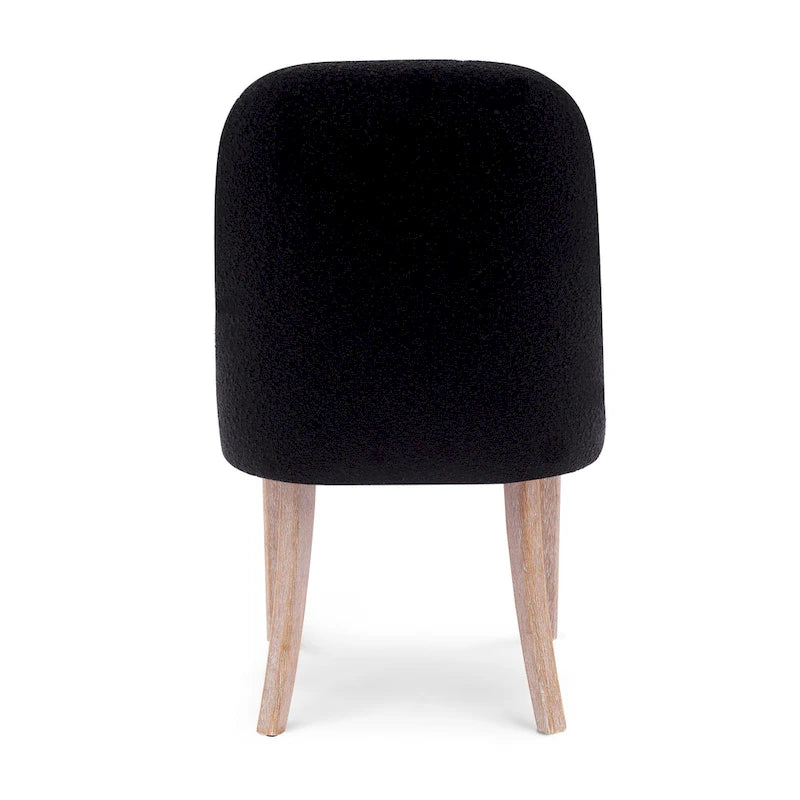 Chaise d'appoint rembourrée en polyester bouclé - Résistante à l'eau et aux taches