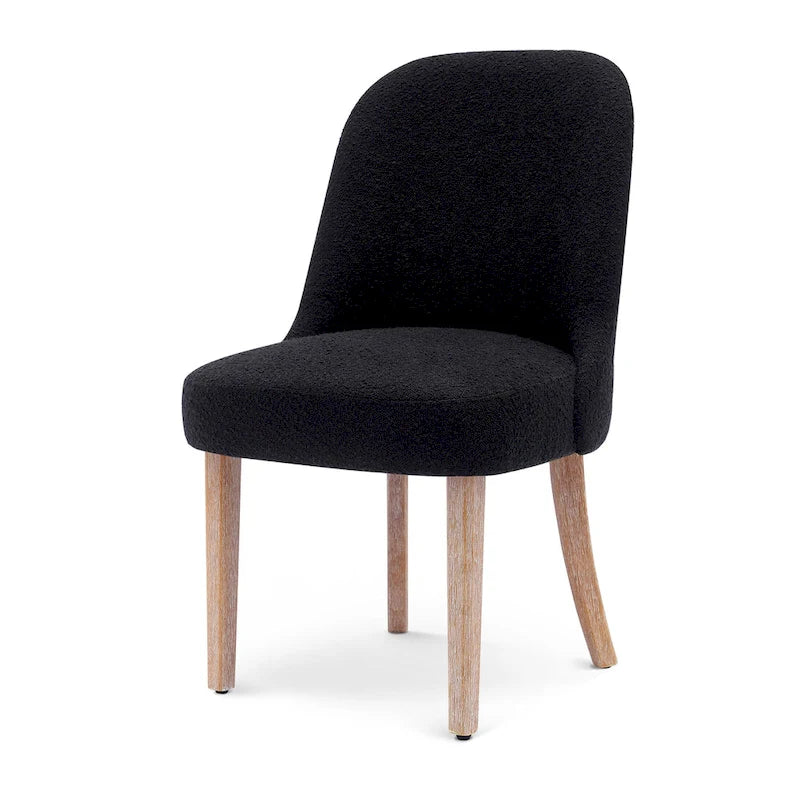 Chaise d'appoint rembourrée en polyester bouclé - Résistante à l'eau et aux taches