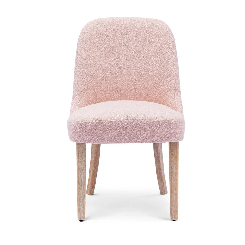 Chaise d'appoint rembourrée en polyester bouclé - Résistante à l'eau et aux taches