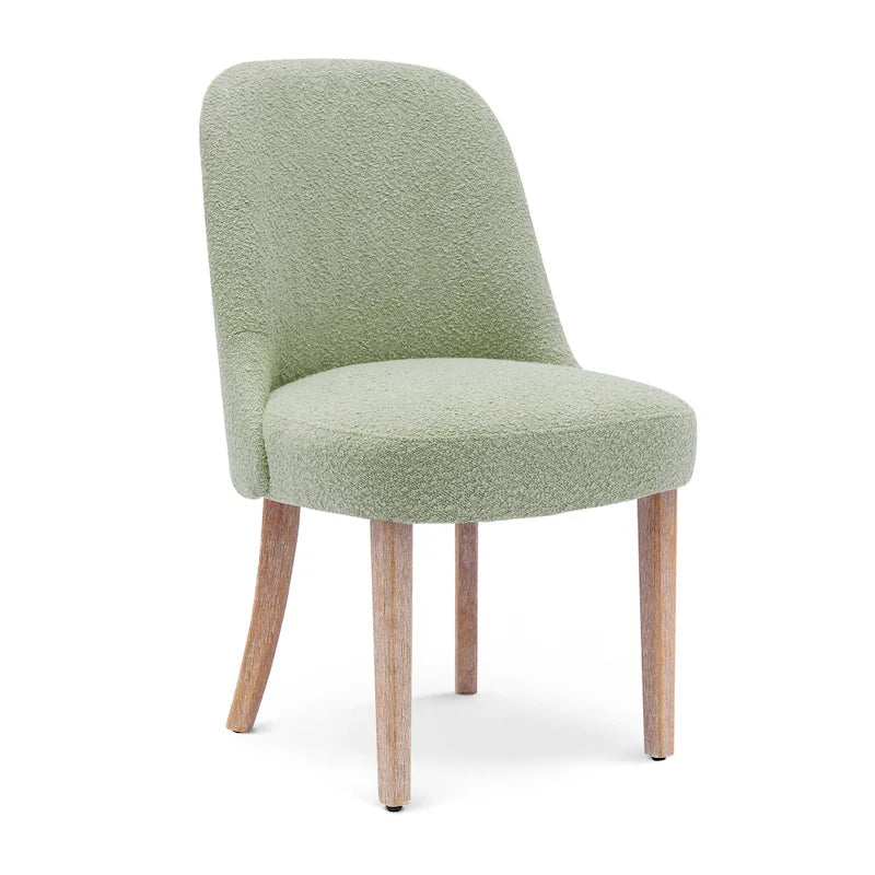 Chaise d'appoint rembourrée en polyester bouclé - Résistante à l'eau et aux taches