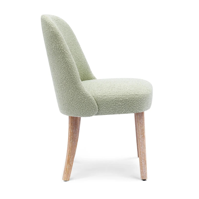 Chaise d'appoint rembourrée en polyester bouclé - Résistante à l'eau et aux taches