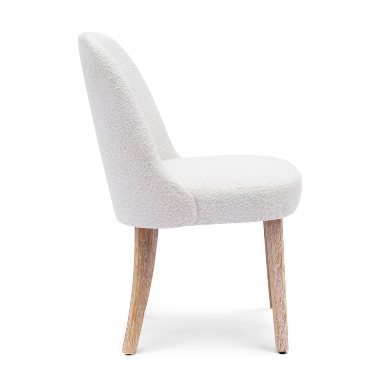 Chaise d'appoint rembourrée en polyester bouclé - Résistante à l'eau et aux taches