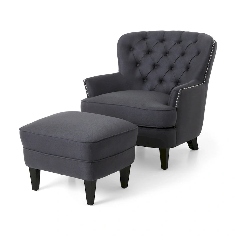Ensemble fauteuil crapaud et repose-pieds