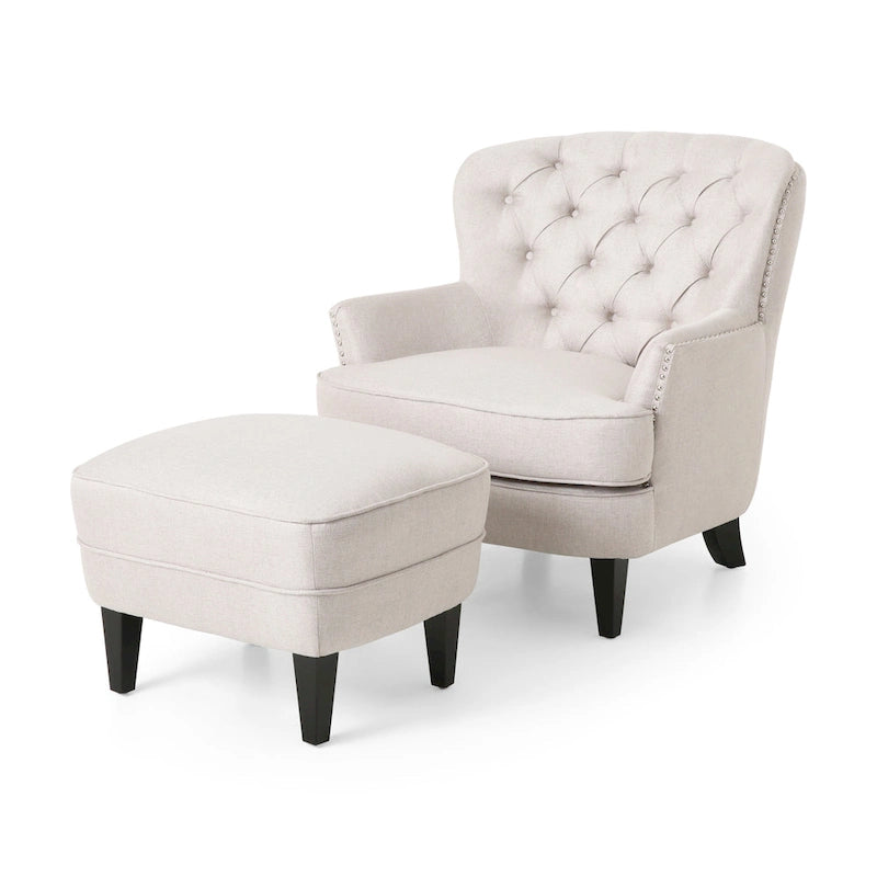 Ensemble fauteuil crapaud et repose-pieds