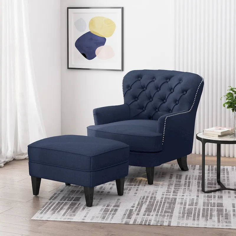 Ensemble fauteuil crapaud et repose-pieds