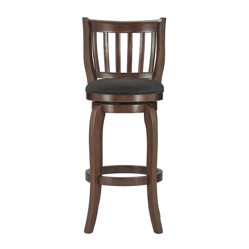 Tabouret de bar pivotant à dossier haut en lin moderne de 74 cm