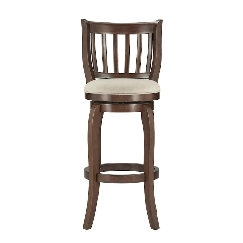 Tabouret de bar pivotant à dossier haut en lin moderne de 74 cm