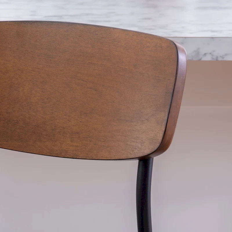 Tabouret de bar 63,5 cm en métal et similicuir