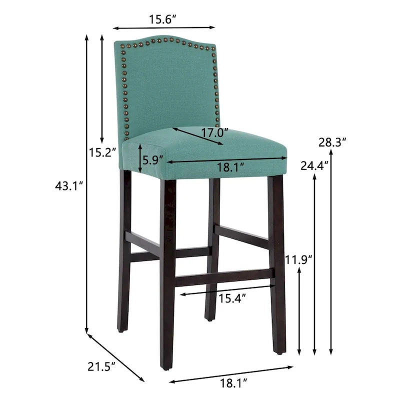 Tabourets de bar rembourrés de 28 pouces, lot de 2