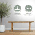 Banc d'intérieur/extérieur en bois massif naturel – Places assises pour entrées, couloirs et patios