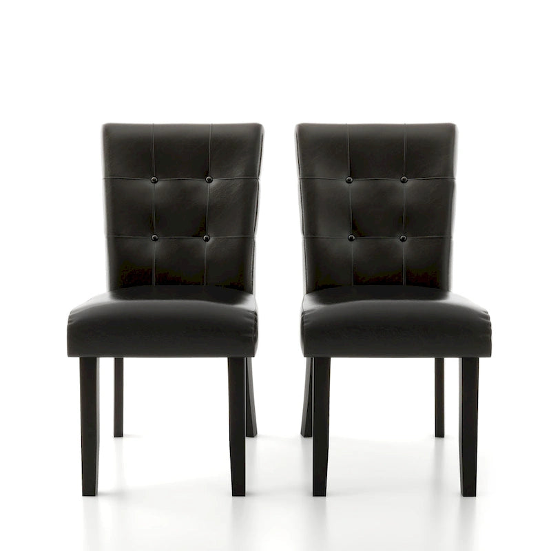Chaises d'appoint capitonnées en similicuir style expresso italien moderne (lot de 2)