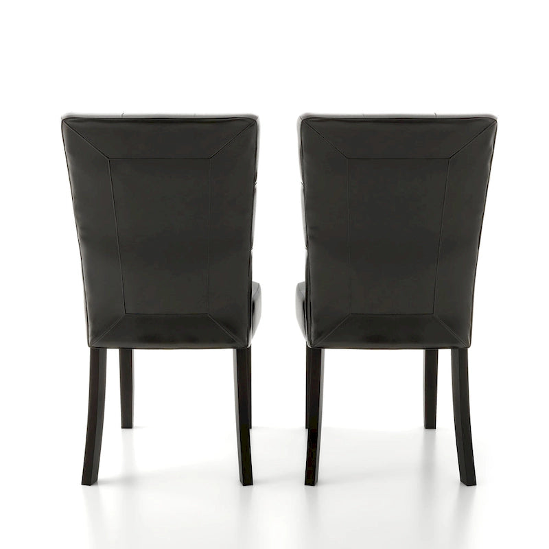 Chaises d'appoint capitonnées en similicuir style expresso italien moderne (lot de 2)