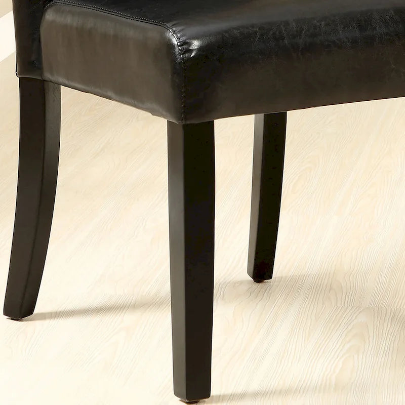Chaises d'appoint capitonnées en similicuir style expresso italien moderne (lot de 2)