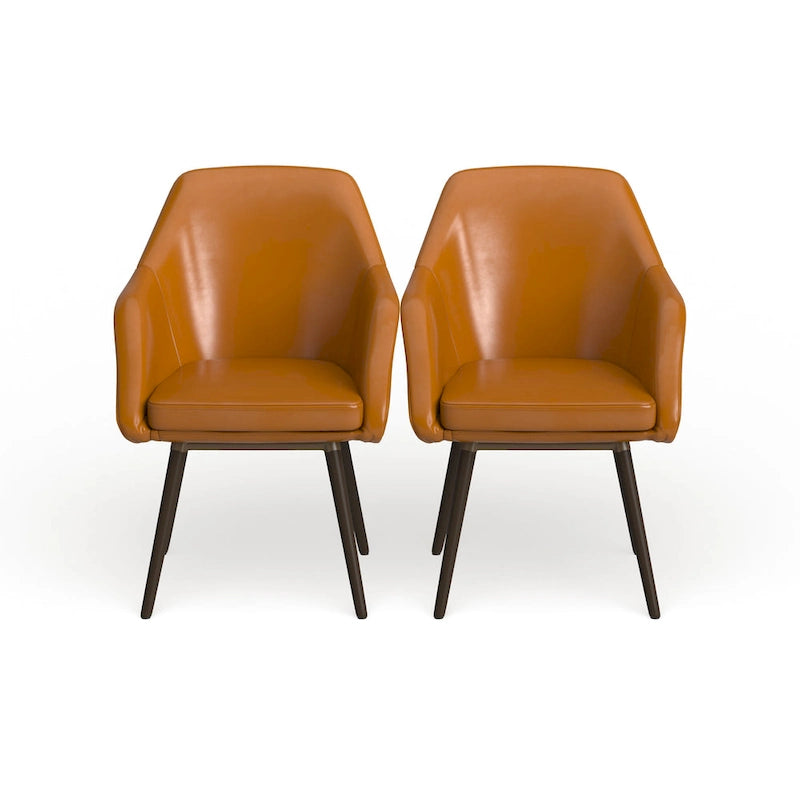 Fauteuils en similicuir cappuccino (lot de 2)