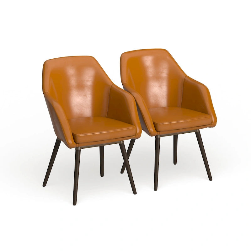 Fauteuils en similicuir cappuccino (lot de 2)
