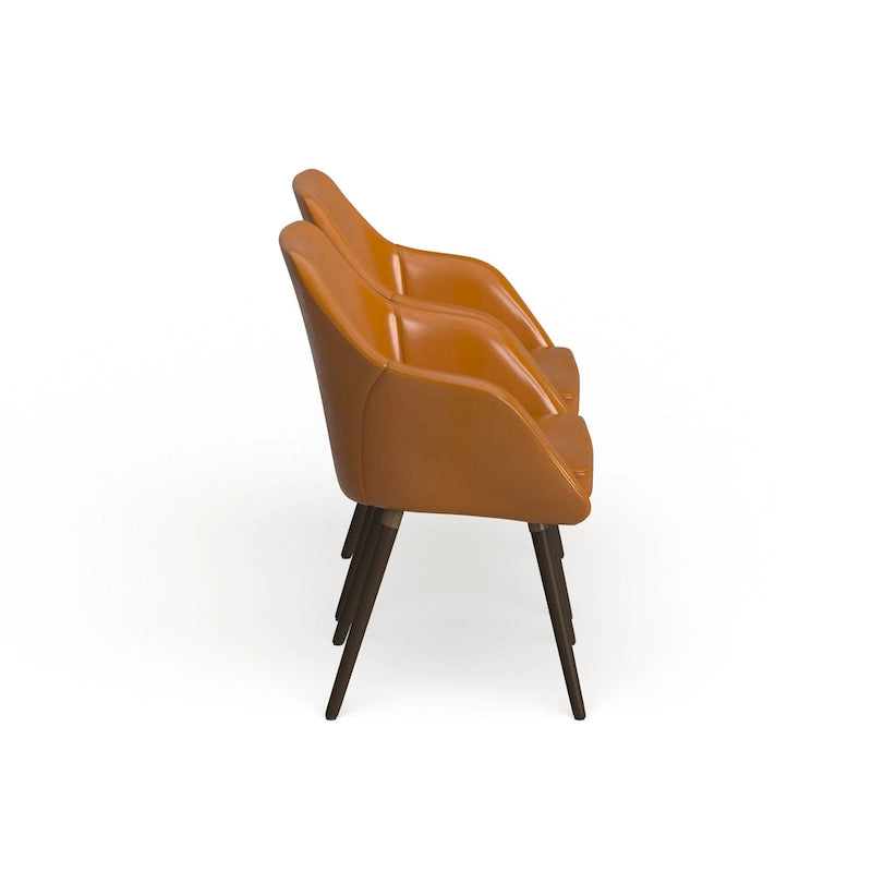 Fauteuils en similicuir cappuccino (lot de 2)