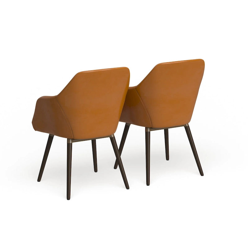Fauteuils en similicuir cappuccino (lot de 2)