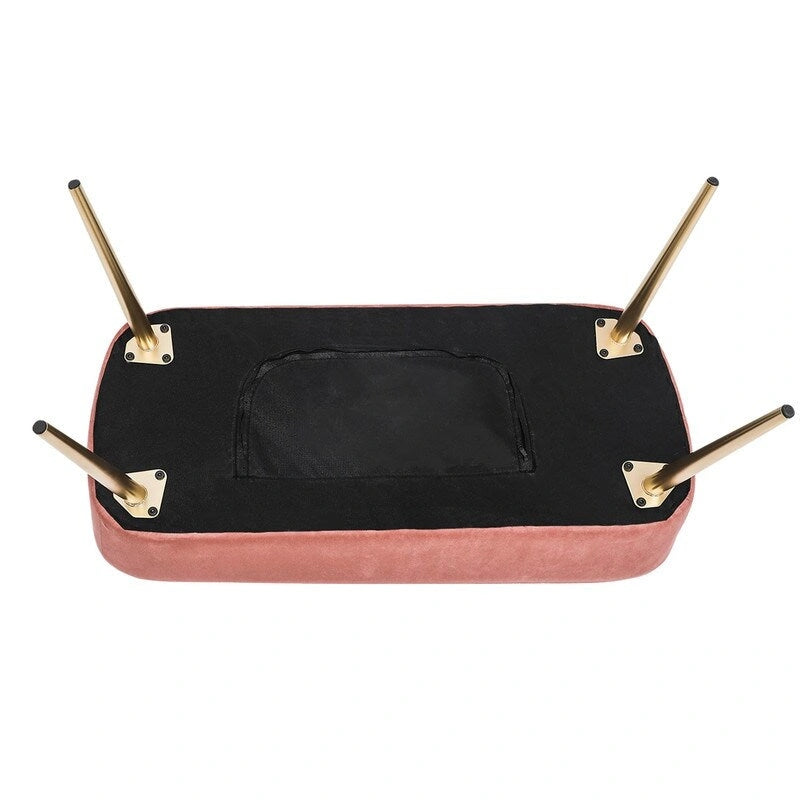 Banc/Repose-pieds en velours, Banc de bout de lit (avec pieds en métal), Chaise de coiffeuse