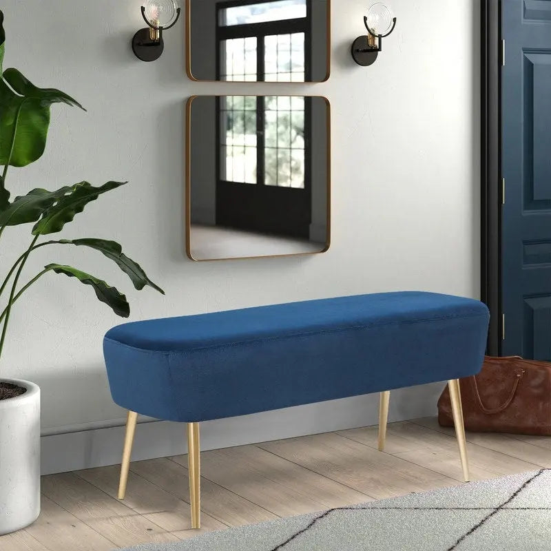 Banc/Repose-pieds en velours, Banc de bout de lit (avec pieds en métal), Chaise de coiffeuse