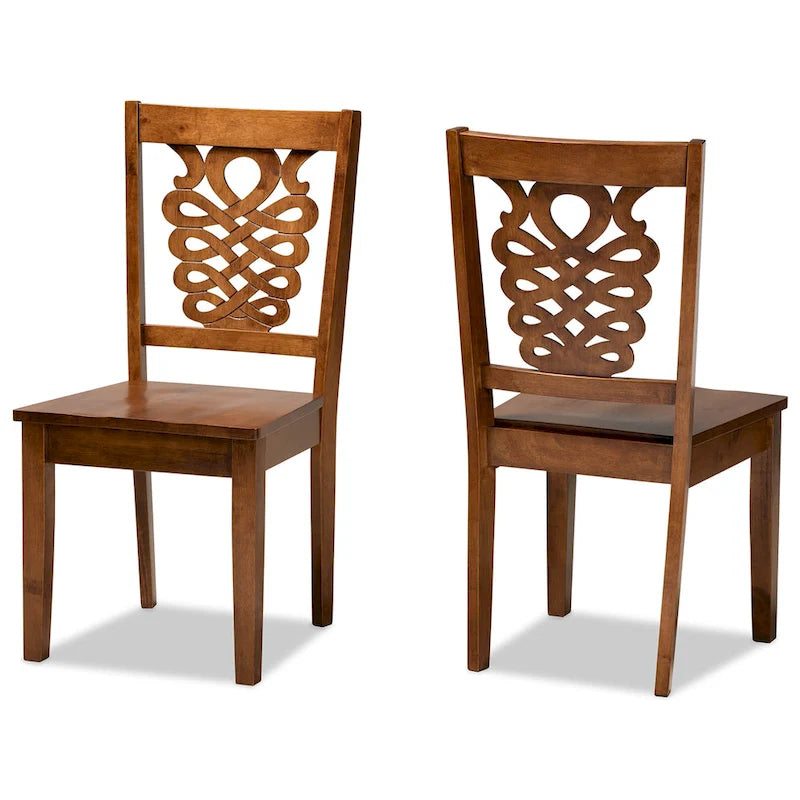 Ensemble de deux chaises de salle à manger de style transitionnel moderne-contemporain