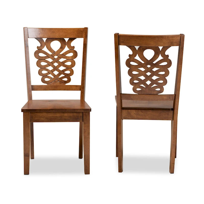 Ensemble de deux chaises de salle à manger de style transitionnel moderne-contemporain