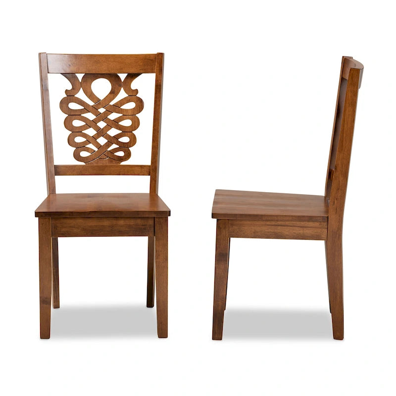 Ensemble de deux chaises de salle à manger de style transitionnel moderne-contemporain