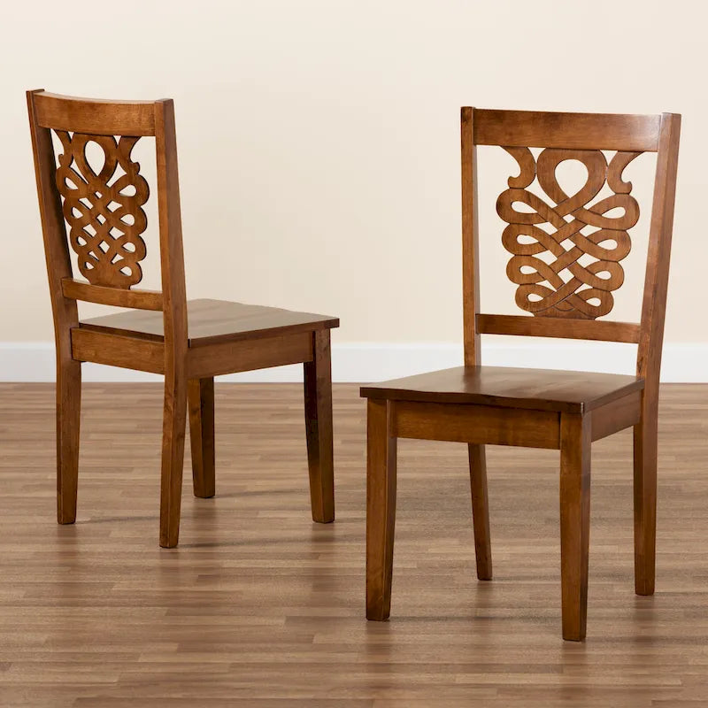 Ensemble de deux chaises de salle à manger de style transitionnel moderne-contemporain